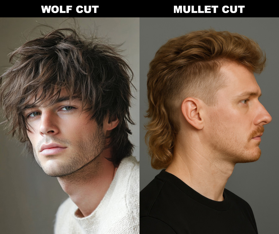 wolf hair cut vs mullet hair cut
